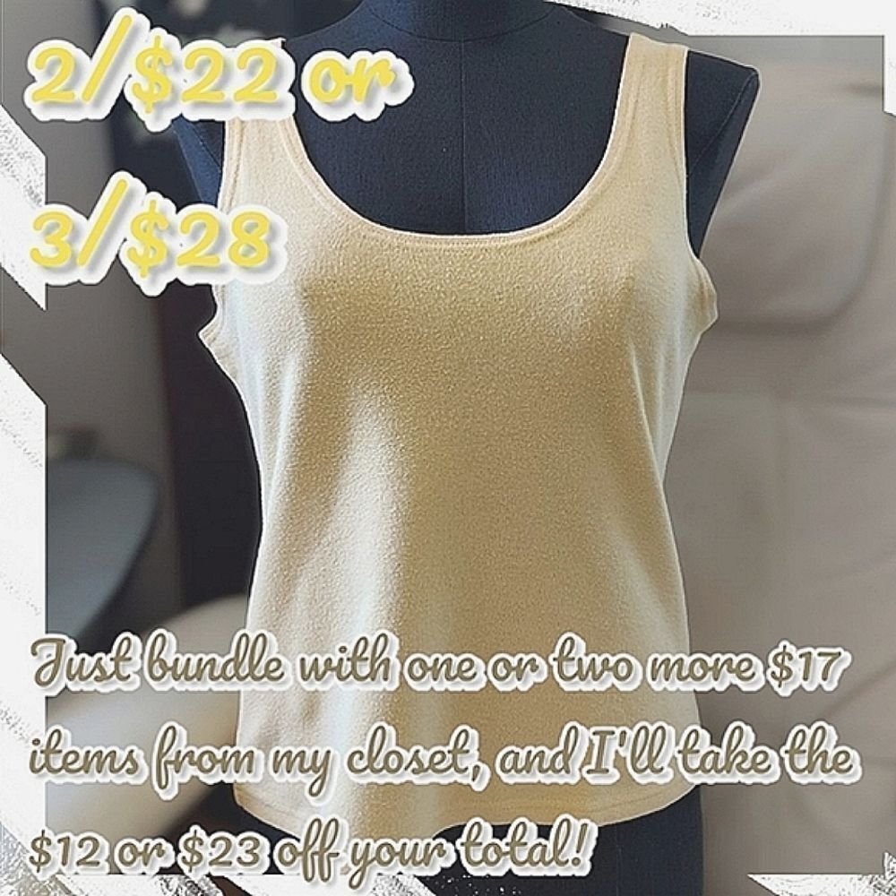 Vtg butter yellow wide strap scoop neck tank top